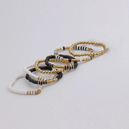 Retro Bohemian Geometric Ccb Soft Clay Beaded Plating Unisex Bracelets