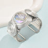 Retro Bohemian Oversized Round Rhinestones Aluminium Alloy Wholesale Bangle