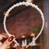 Retro Bow Knot Alloy Pearl Hair Band