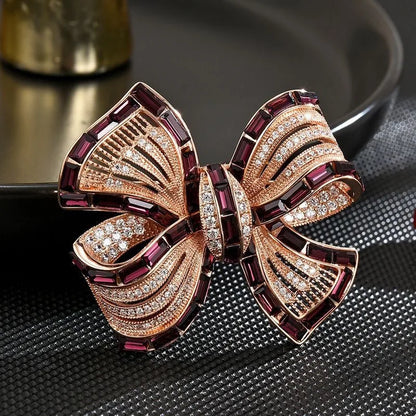 Retro Bow Knot Alloy Rhinestone Plating Unisex Corsage