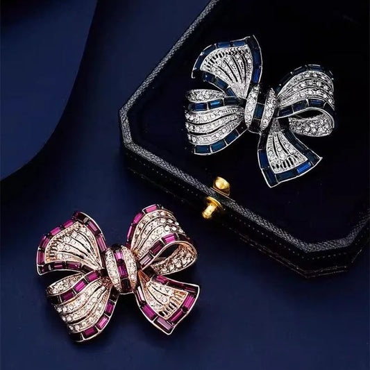 Retro Bow Knot Alloy Rhinestone Plating Unisex Corsage