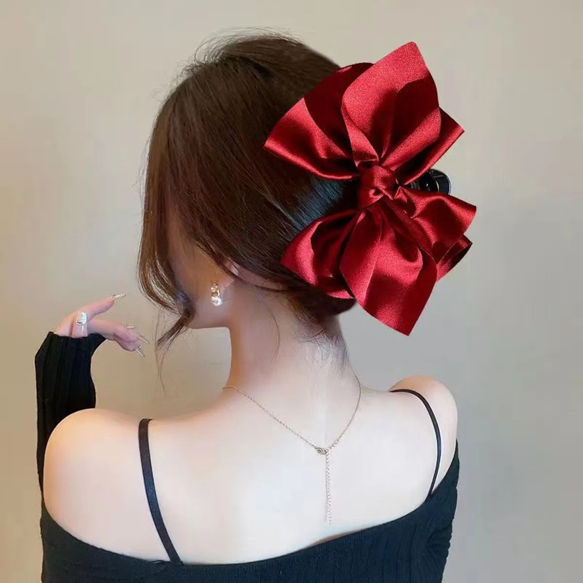 Women'S Retro Bow Knot Cloth Hair Claws