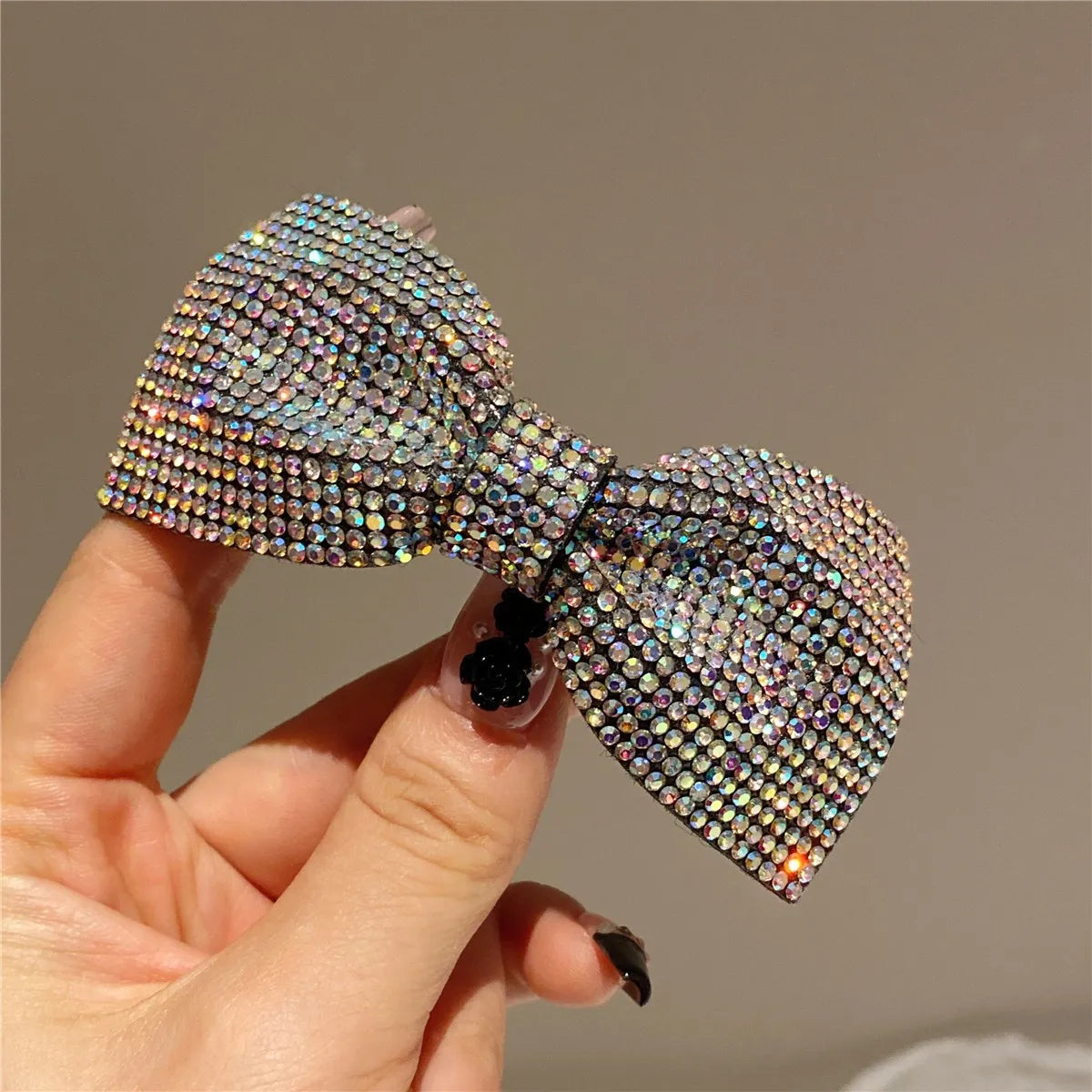 Retro Bow Knot Rhinestone Hair Tie