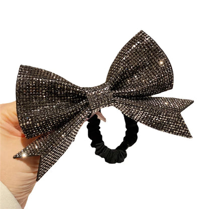 Retro Bow Knot Rhinestone Hair Tie