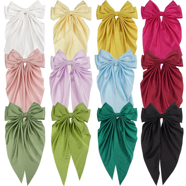 Women'S Retro Bow Knot Satin Material Handmade Hair Clip