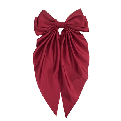 Women'S Retro Bow Knot Satin Material Handmade Hair Clip