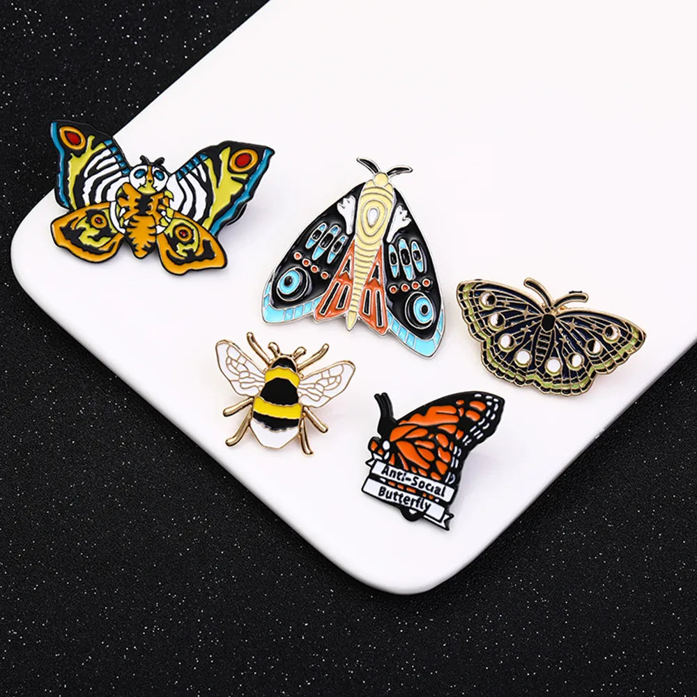 Retro Butterfly Alloy Enamel Unisex Brooches