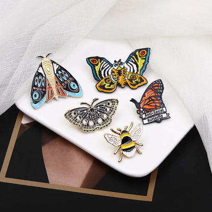 Retro Butterfly Alloy Enamel Unisex Brooches