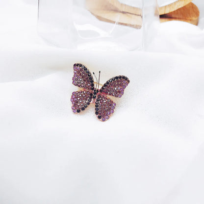 Retro Butterfly Alloy Inlay Zircon Women'S Brooches