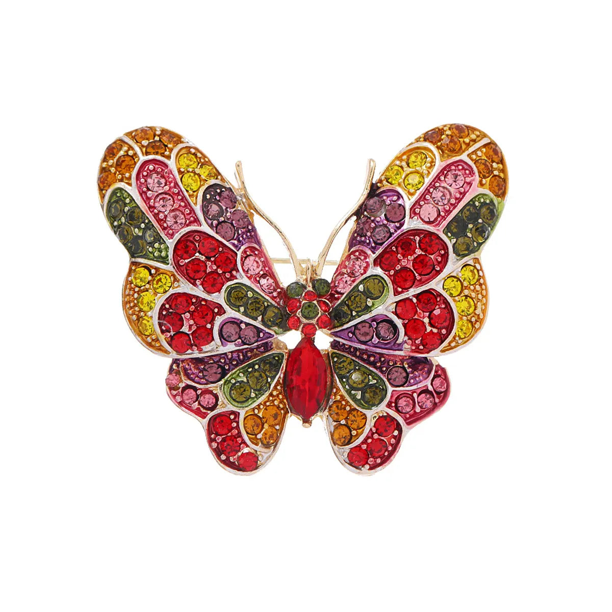 Retro Butterfly Alloy Rhinestone Women'S Brooches