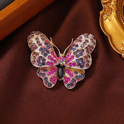 Retro Butterfly Alloy Rhinestone Women'S Brooches