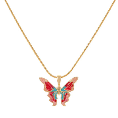 Retro Butterfly Alloy Women'S Pendant Necklace 1 Piece