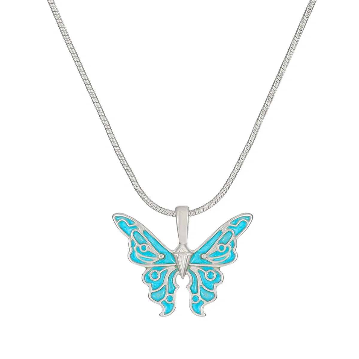 Retro Butterfly Alloy Women'S Pendant Necklace 1 Piece