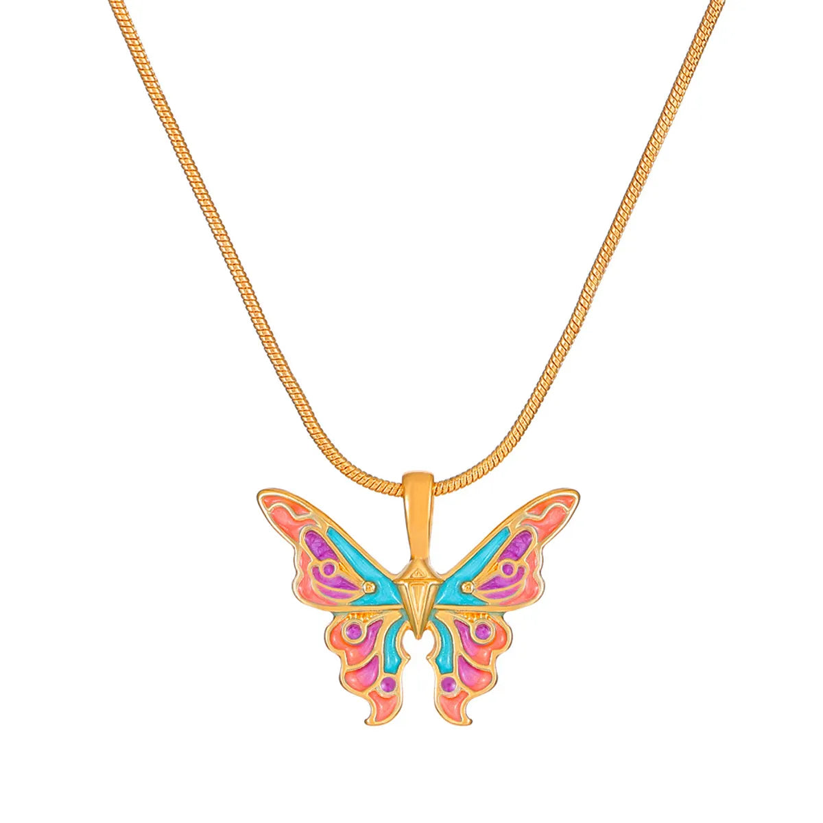 Retro Butterfly Alloy Women'S Pendant Necklace 1 Piece