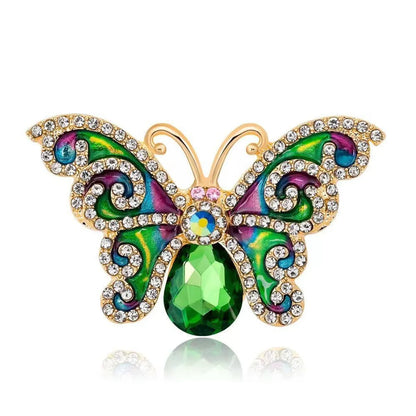 Retro Butterfly Imitation Pearl Alloy Rhinestone Women'S Brooches