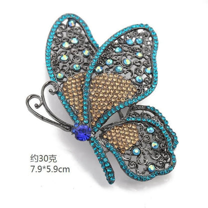 Retro Butterfly Imitation Pearl Alloy Rhinestone Women'S Brooches