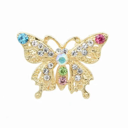 Retro Butterfly Imitation Pearl Alloy Rhinestone Women'S Brooches