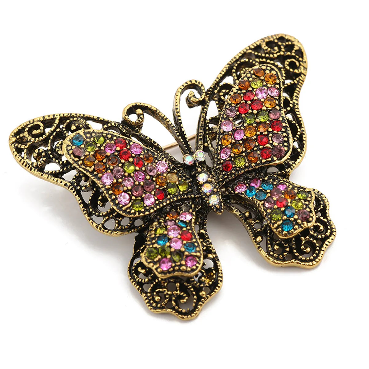 Retro Butterfly Imitation Pearl Alloy Rhinestone Women'S Brooches