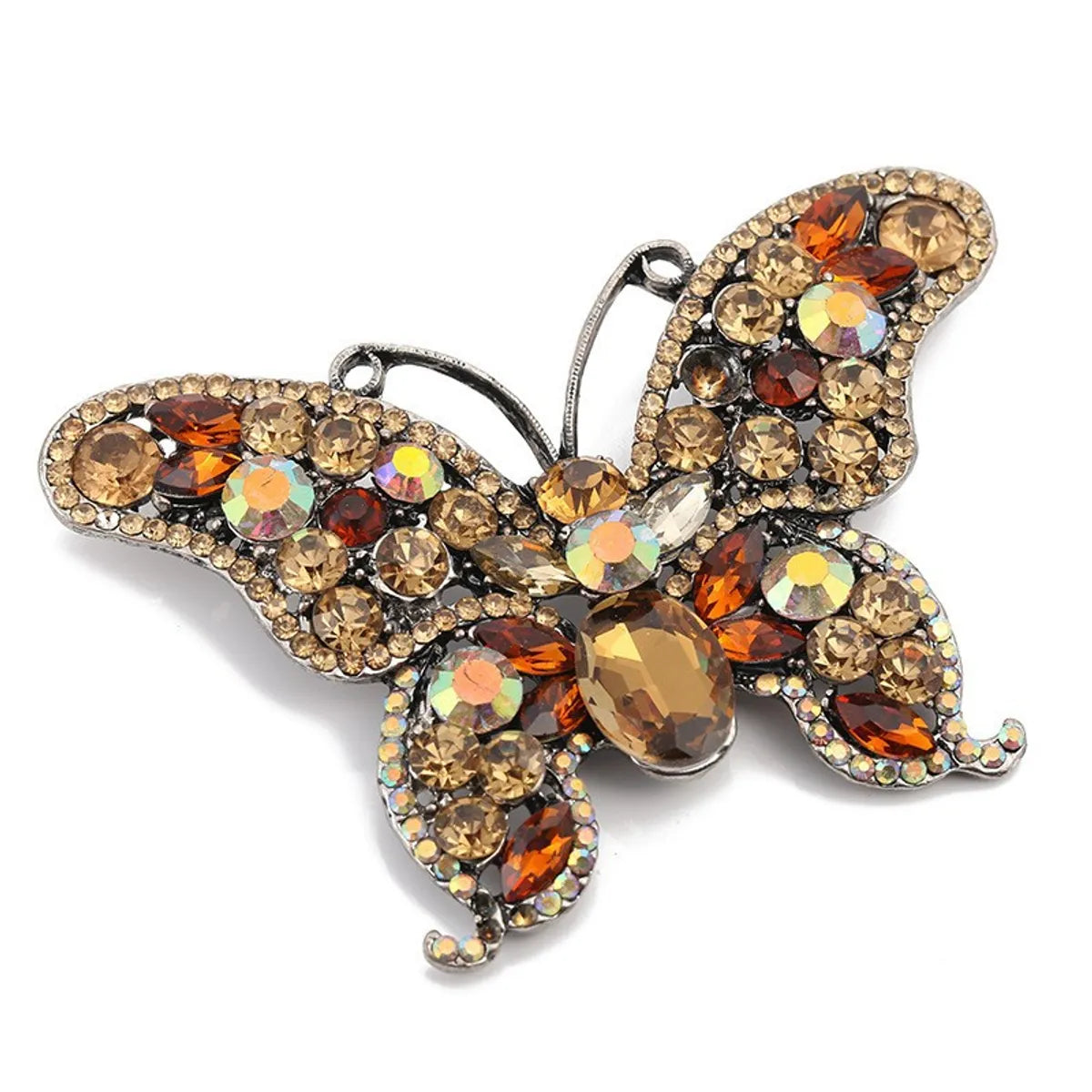 Retro Butterfly Imitation Pearl Alloy Rhinestone Women'S Brooches