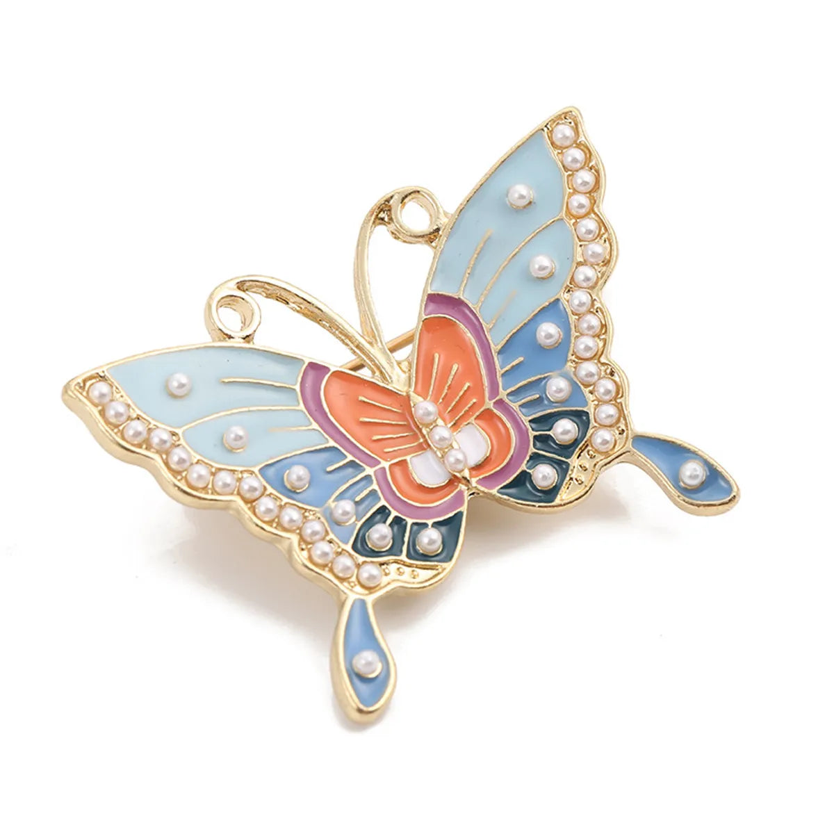 Retro Butterfly Imitation Pearl Alloy Rhinestone Women'S Brooches