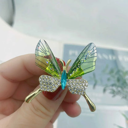 Retro Butterfly Imitation Pearl Alloy Rhinestone Women'S Brooches