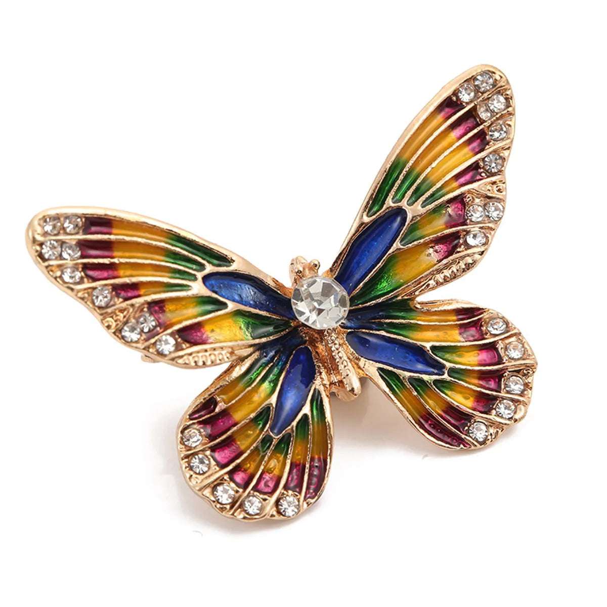 Retro Butterfly Imitation Pearl Alloy Rhinestone Women'S Brooches