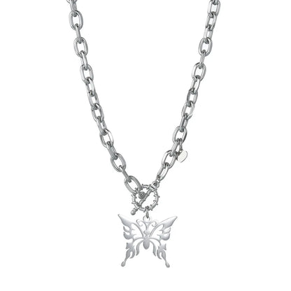 Butterfly Stainless Steel Polishing Necklace