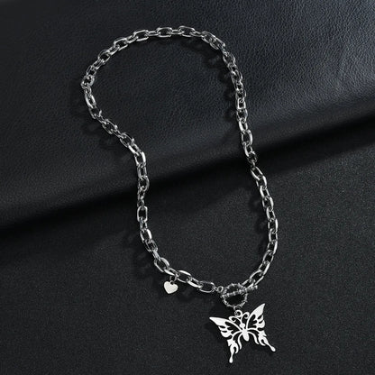 Butterfly Stainless Steel Polishing Necklace