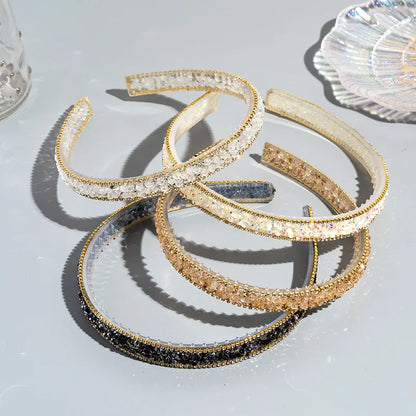 Women'S Retro C Shape Rhinestone Handmade Hair Band