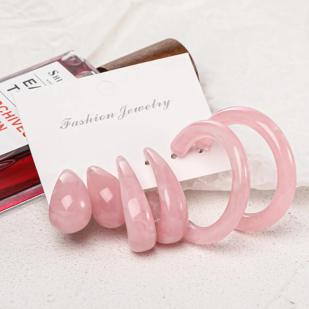 Retro C-Shape Transparent Earrings Set 3 Pairs Wholesale Nihaojewelry