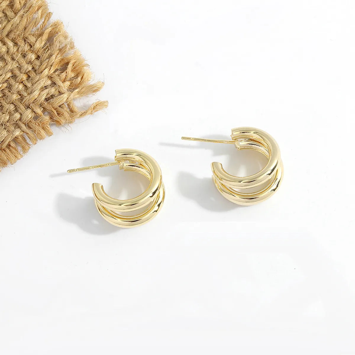 Retro C-shaped Multi-layer Earrings