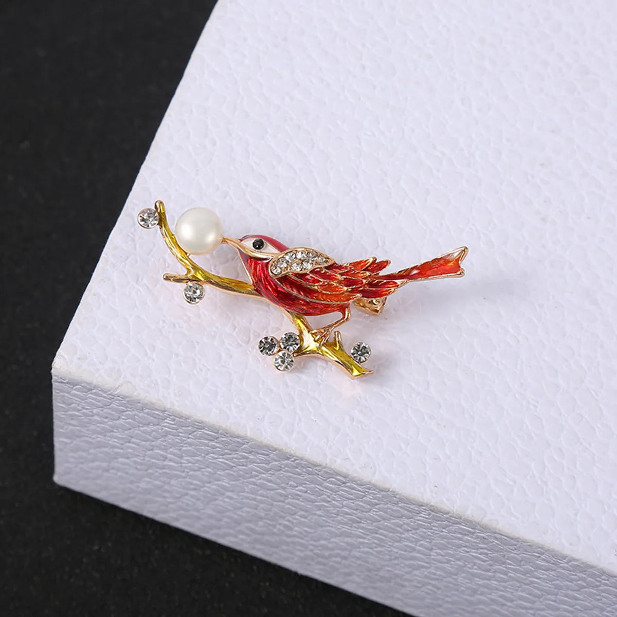 Retro Cat Butterfly Bird Metal Enamel Inlay Artificial Rhinestones Artificial Pearls Women'S Brooches