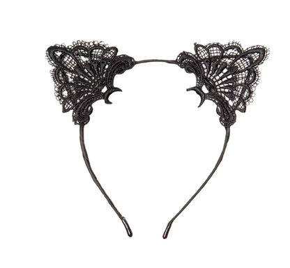 Retro Cat Ears Lace Handmade Hair Band 1 Piece