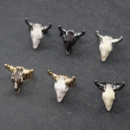 Retro Cattle Resin Unisex Open Ring 1 Piece