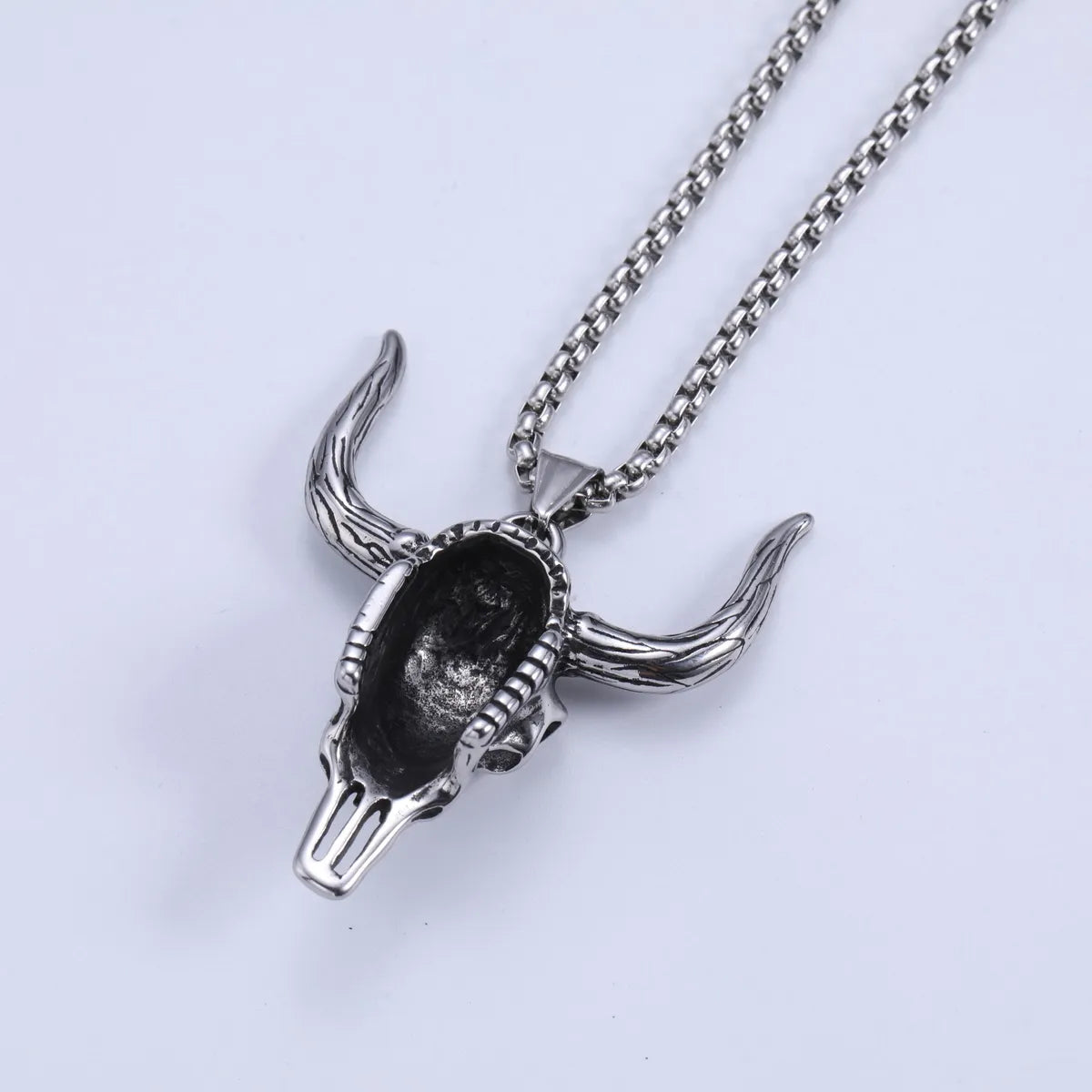 Retro Cattle Stainless Steel Pendant Necklace