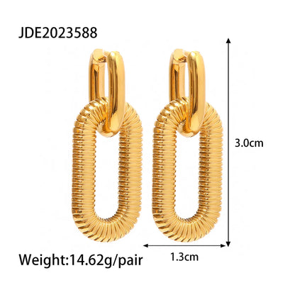 Retro Chains Print Titanium Steel Plating Drop Earrings 1 Pair