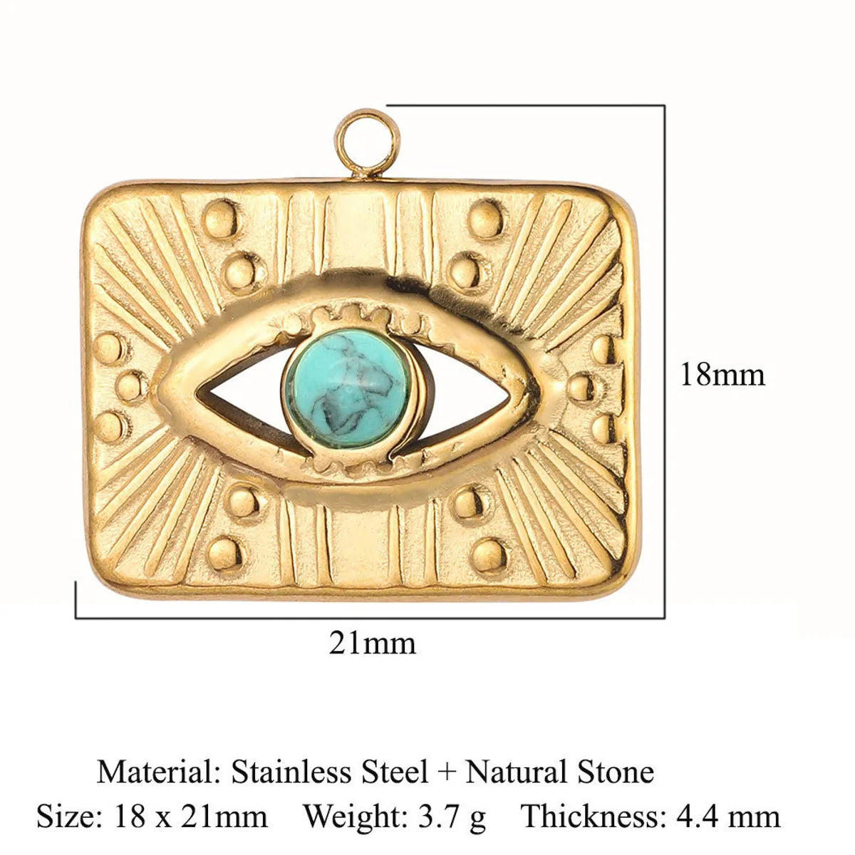 Retro Classic Style Devil'S Eye Titanium Steel Plating Inlay Zircon Charms