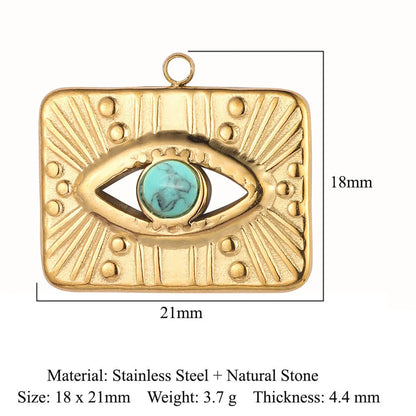 Retro Classic Style Devil'S Eye Titanium Steel Plating Inlay Zircon Charms