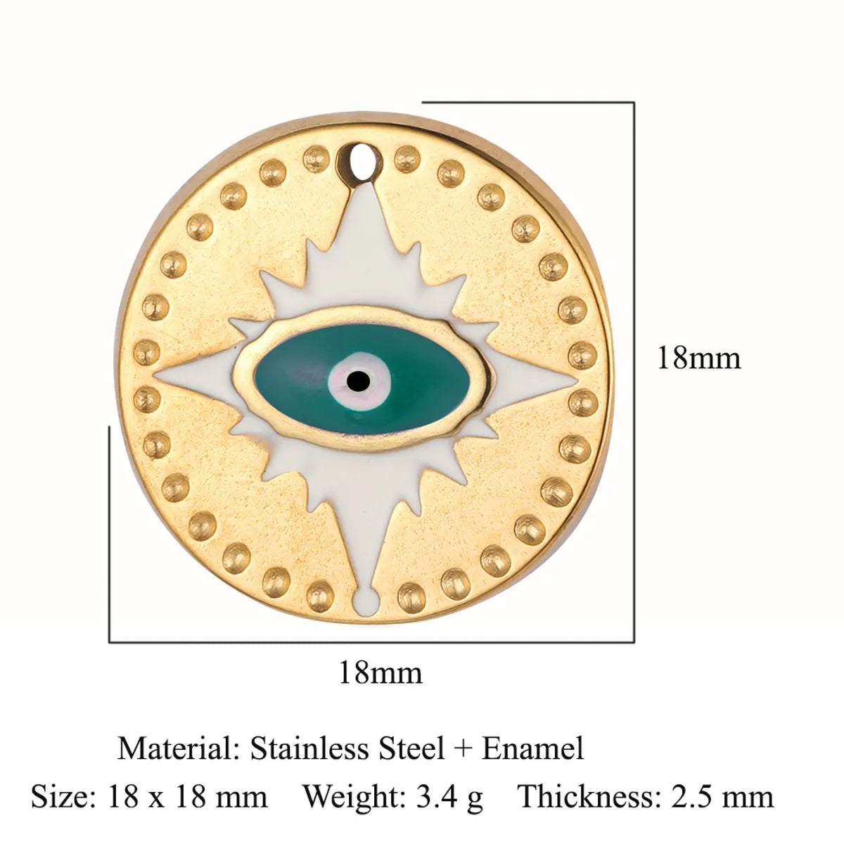 Retro Classic Style Devil'S Eye Titanium Steel Plating Inlay Zircon Charms