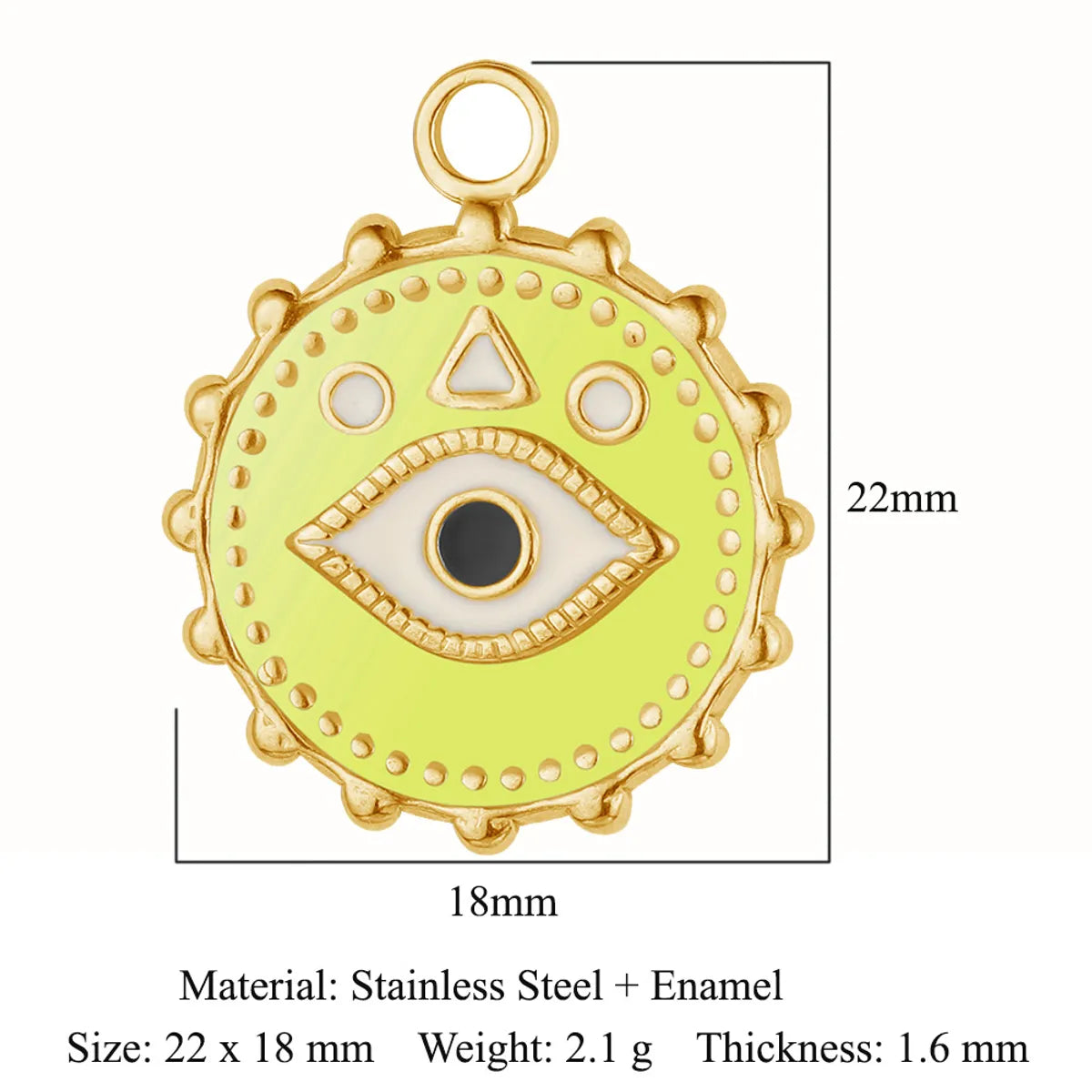 Retro Classic Style Devil'S Eye Titanium Steel Plating Inlay Zircon Charms