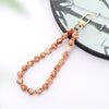 Retro Classic Style Round Alloy Natural Stone Polyester Beaded Bag Pendant Mobile Phone Chain Keychain