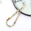 Retro Classic Style Round Alloy Natural Stone Polyester Beaded Bag Pendant Mobile Phone Chain Keychain