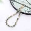 Retro Classic Style Round Alloy Natural Stone Polyester Beaded Bag Pendant Mobile Phone Chain Keychain