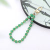 Retro Classic Style Round Alloy Natural Stone Polyester Beaded Bag Pendant Mobile Phone Chain Keychain