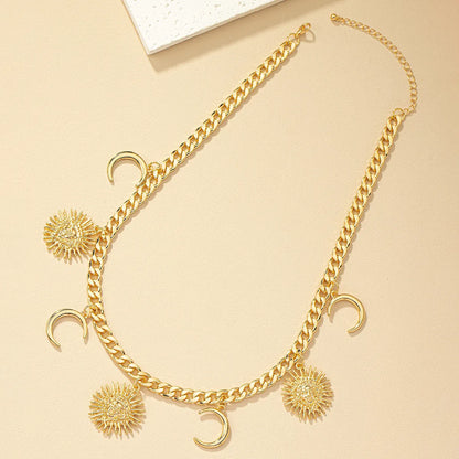 Retro Classic Style Sun Moon Alloy Zinc Alloy Wholesale Necklace