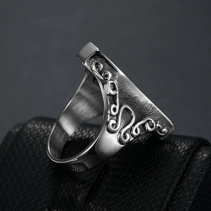 Retro Coffin Titanium Steel Enamel Unisex Rings