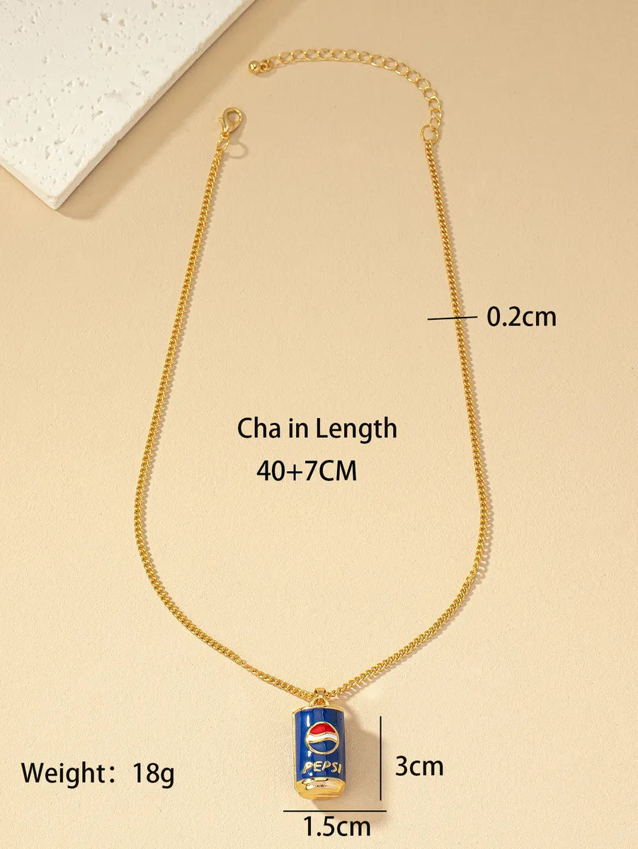 Retro Coke Alloy Plating Gold Plated Women's Pendant Necklace