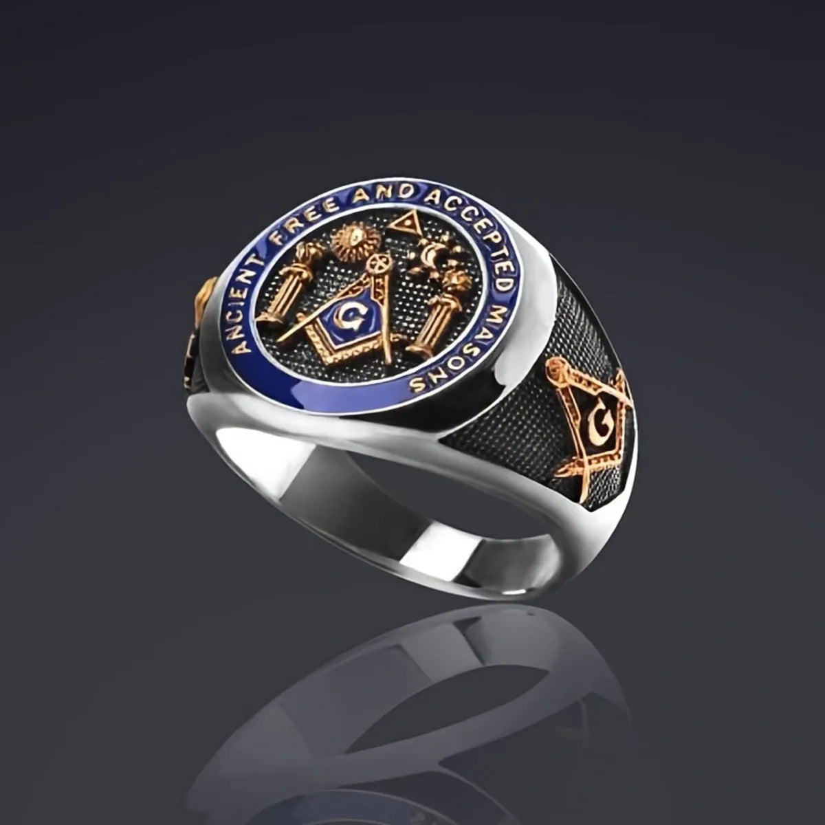 Retro Color Block Alloy Enamel Plating Men'S Rings