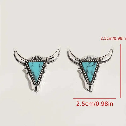 Retro Color Block Gold Plated Turquoise Alloy Wholesale Jewelry Set