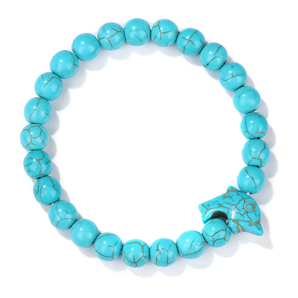 Retro Color Block Dolphin Natural Stone Turquoise Women'S Bracelets 1 Piece